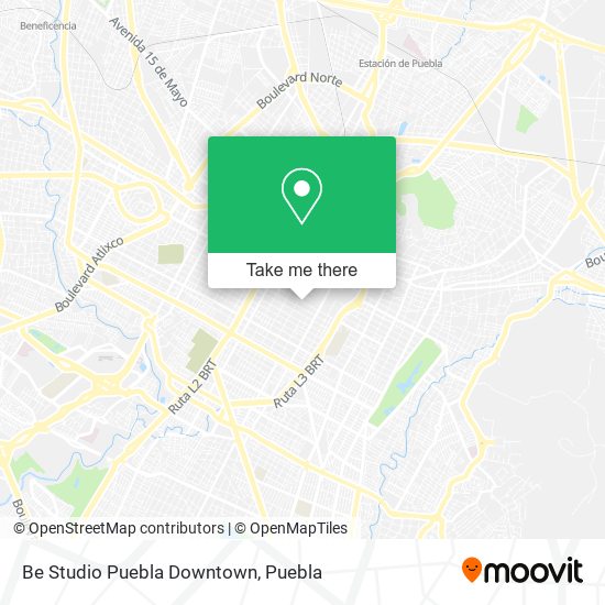 Mapa de Be Studio Puebla Downtown