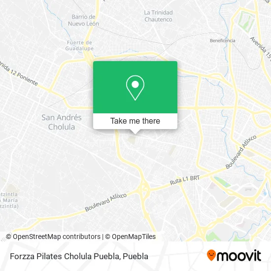 Forzza Pilates Cholula Puebla map