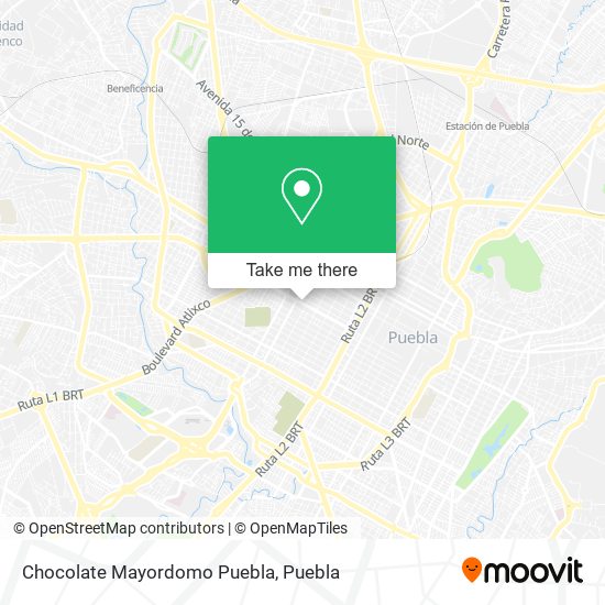 Mapa de Chocolate Mayordomo Puebla