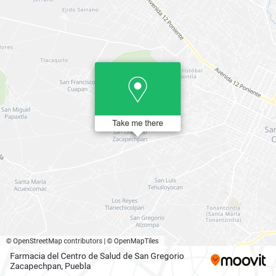 Farmacia del Centro de Salud de San Gregorio Zacapechpan map