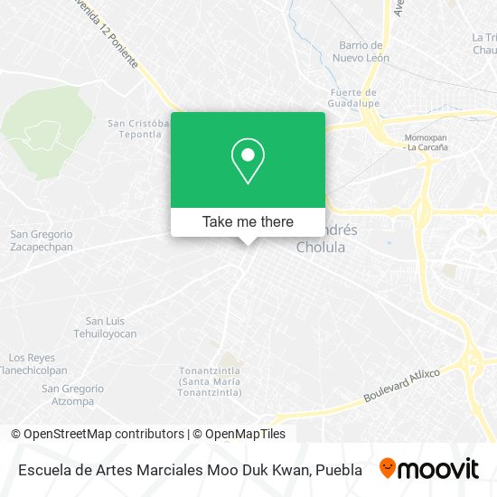 Mapa de Escuela de Artes Marciales Moo Duk Kwan