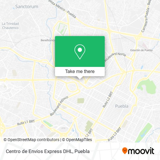 Mapa de Centro de Envíos Express DHL