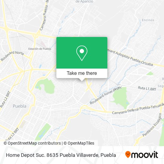 Mapa de Home Depot Suc. 8635 Puebla Villaverde