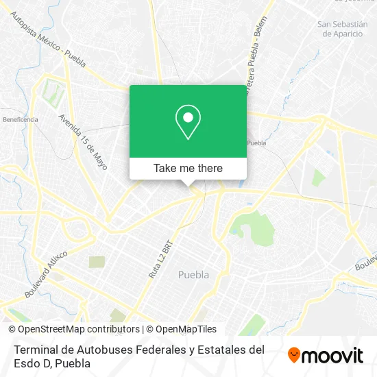 Mapa de Terminal de Autobuses Federales y Estatales del Esdo D