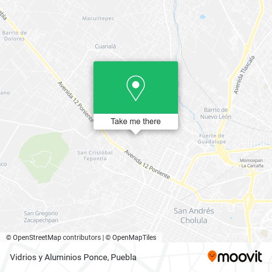 Mapa de Vidrios y Aluminios Ponce