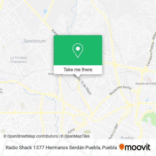Radio Shack 1377 Hermanos Serdán Puebla map