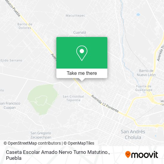 Mapa de Caseta Escolar Amado Nervo Turno Matutino.