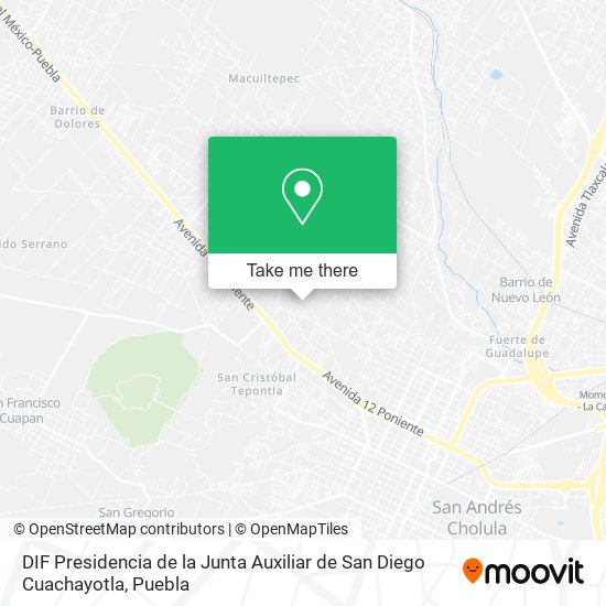 DIF Presidencia de la Junta Auxiliar de San Diego Cuachayotla map