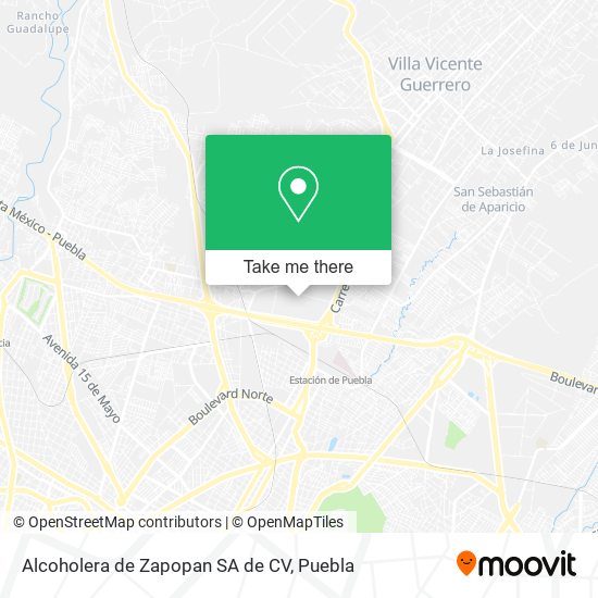 Alcoholera de Zapopan SA de CV map