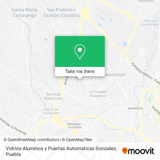 Vidrios Aluminos y Puertas Automaticas Gonzalez map