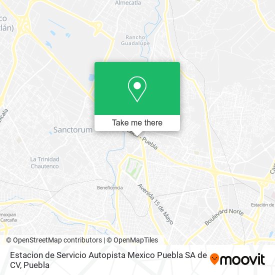 Mapa de Estacion de Servicio Autopista Mexico Puebla SA de CV