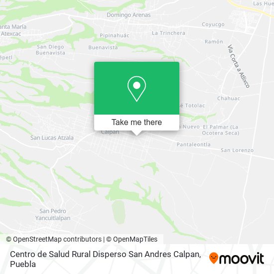 Mapa de Centro de Salud Rural Disperso San Andres Calpan