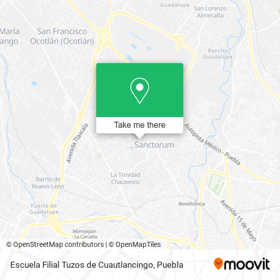 Mapa de Escuela Filial Tuzos de Cuautlancingo