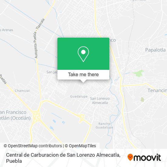 Mapa de Central de Carburacion de San Lorenzo Almecatla