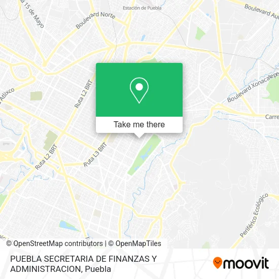 Mapa de PUEBLA SECRETARIA DE FINANZAS Y ADMINISTRACION