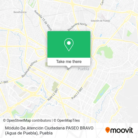 Mapa de Módulo De Atención Ciudadana PASEO BRAVO (Agua de Puebla)