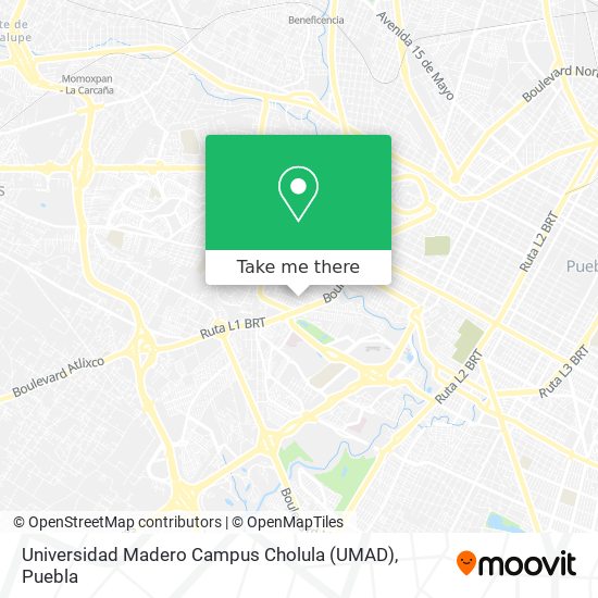 Universidad Madero Campus Cholula (UMAD) map