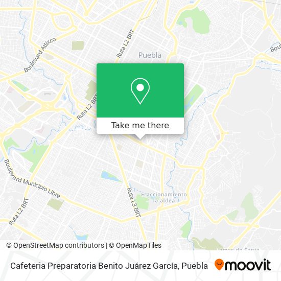 Mapa de Cafeteria Preparatoria Benito Juárez García