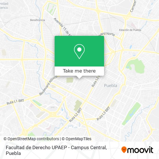 Facultad de Derecho UPAEP - Campus Central map