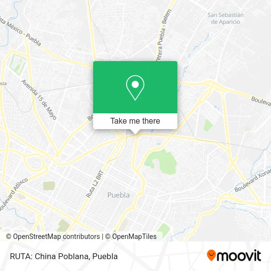 RUTA: China Poblana map