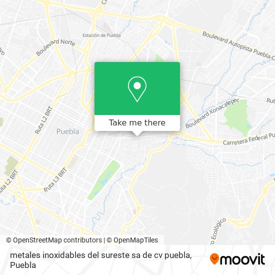 Mapa de metales inoxidables del sureste sa de cv puebla