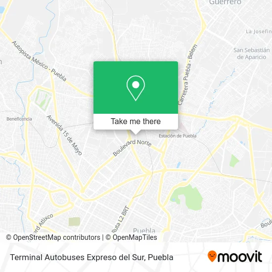 Terminal Autobuses Expreso del Sur map