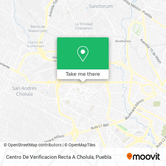Mapa de Centro De Verificacion Recta A Cholula