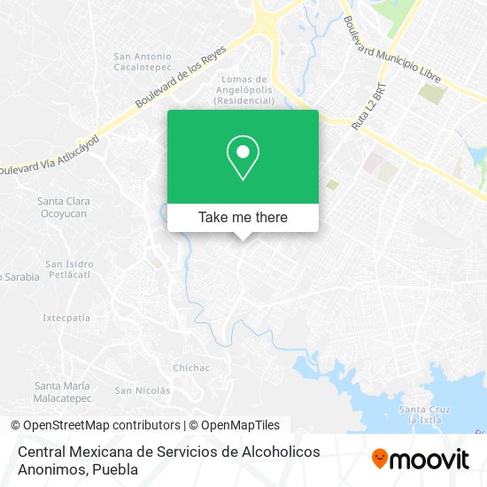 Mapa de Central Mexicana de Servicios de Alcoholicos Anonimos