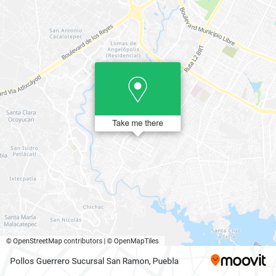 Mapa de Pollos Guerrero Sucursal San Ramon