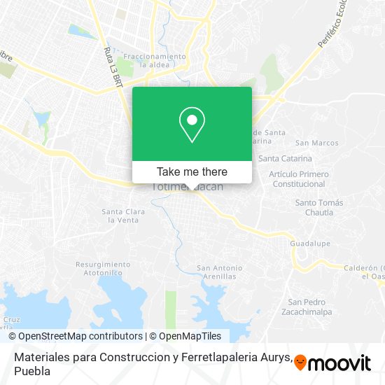 Mapa de Materiales para Construccion y Ferretlapaleria Aurys