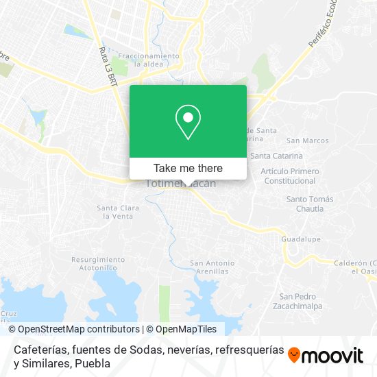 Cafeterías, fuentes de Sodas, neverías, refresquerías y Similares map