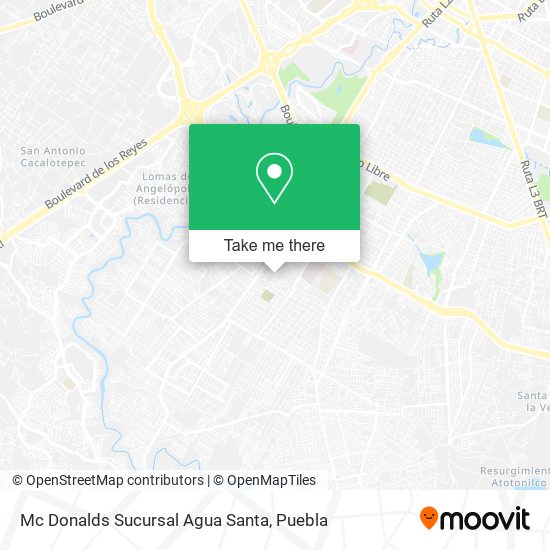 Mapa de Mc Donalds Sucursal Agua Santa