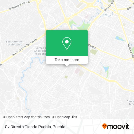 Mapa de Cv Directo Tienda Puebla