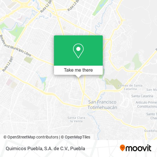 Mapa de Quimicos Puebla, S.A. de C.V.