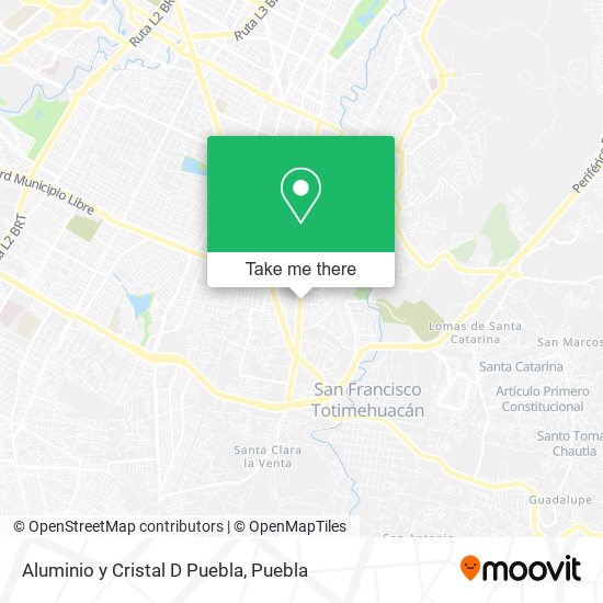 Aluminio y Cristal D Puebla map