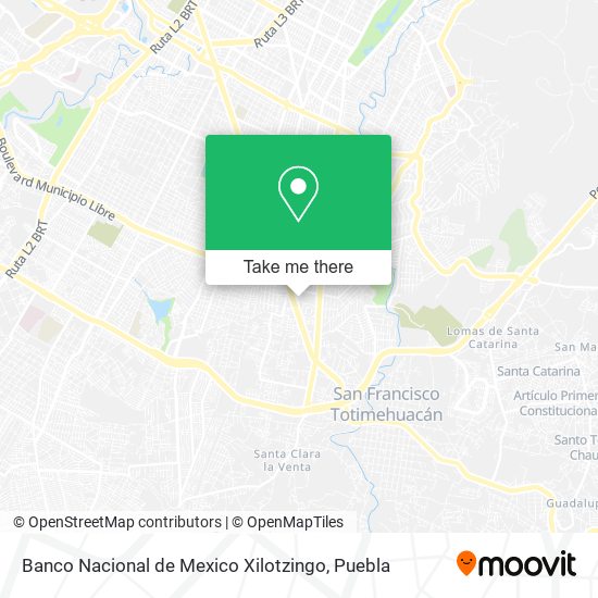 Banco Nacional de Mexico Xilotzingo map