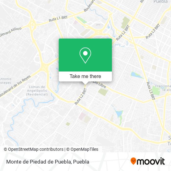 Mapa de Monte de Piedad de Puebla