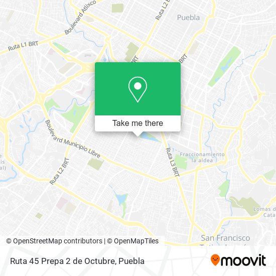 Mapa de Ruta 45 Prepa 2 de Octubre
