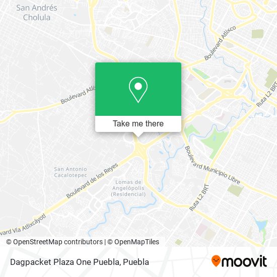 Dagpacket Plaza One Puebla map