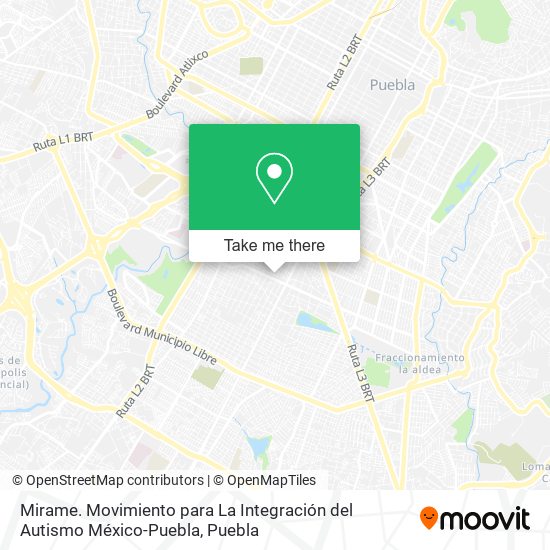 Mirame. Movimiento para La Integración del Autismo México-Puebla map