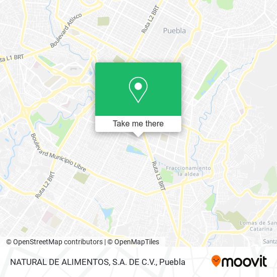 NATURAL DE ALIMENTOS, S.A. DE C.V. map