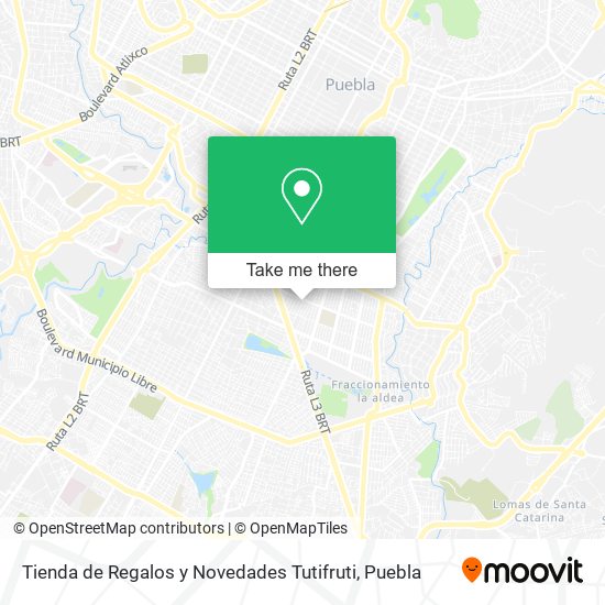 Mapa de Tienda de Regalos y Novedades Tutifruti