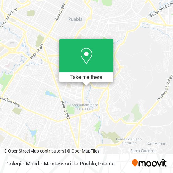 Mapa de Colegio Mundo Montessori de Puebla