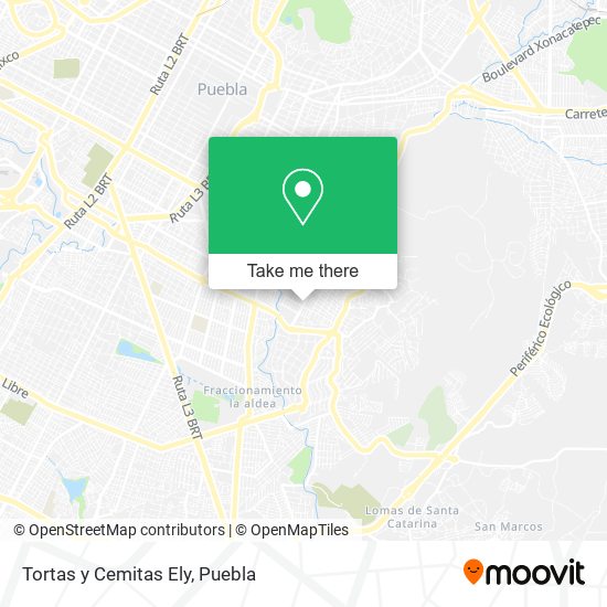Mapa de Tortas y Cemitas Ely
