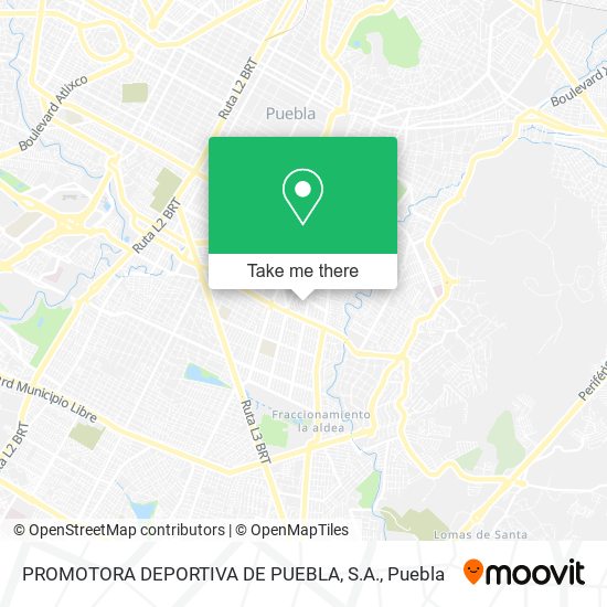 PROMOTORA DEPORTIVA DE PUEBLA, S.A. map