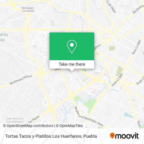 Tortas Tacos y Platillos Los Huerfanos map