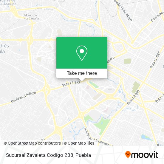 Mapa de Sucursal Zavaleta Codigo 238