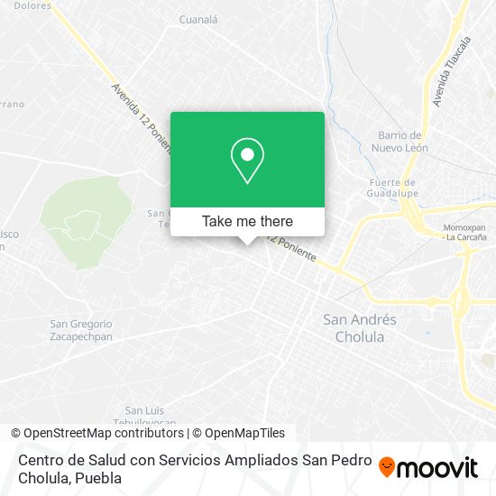 Mapa de Centro de Salud con Servicios Ampliados San Pedro Cholula