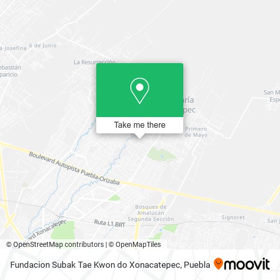 Fundacion Subak Tae Kwon do Xonacatepec map