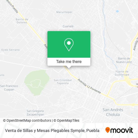 Mapa de Venta de Sillas y Mesas Plegables Symple
